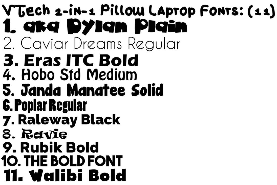 VTech 2-in-1 Pillow Laptop Fonts: (11) by davidbader2013 on DeviantArt