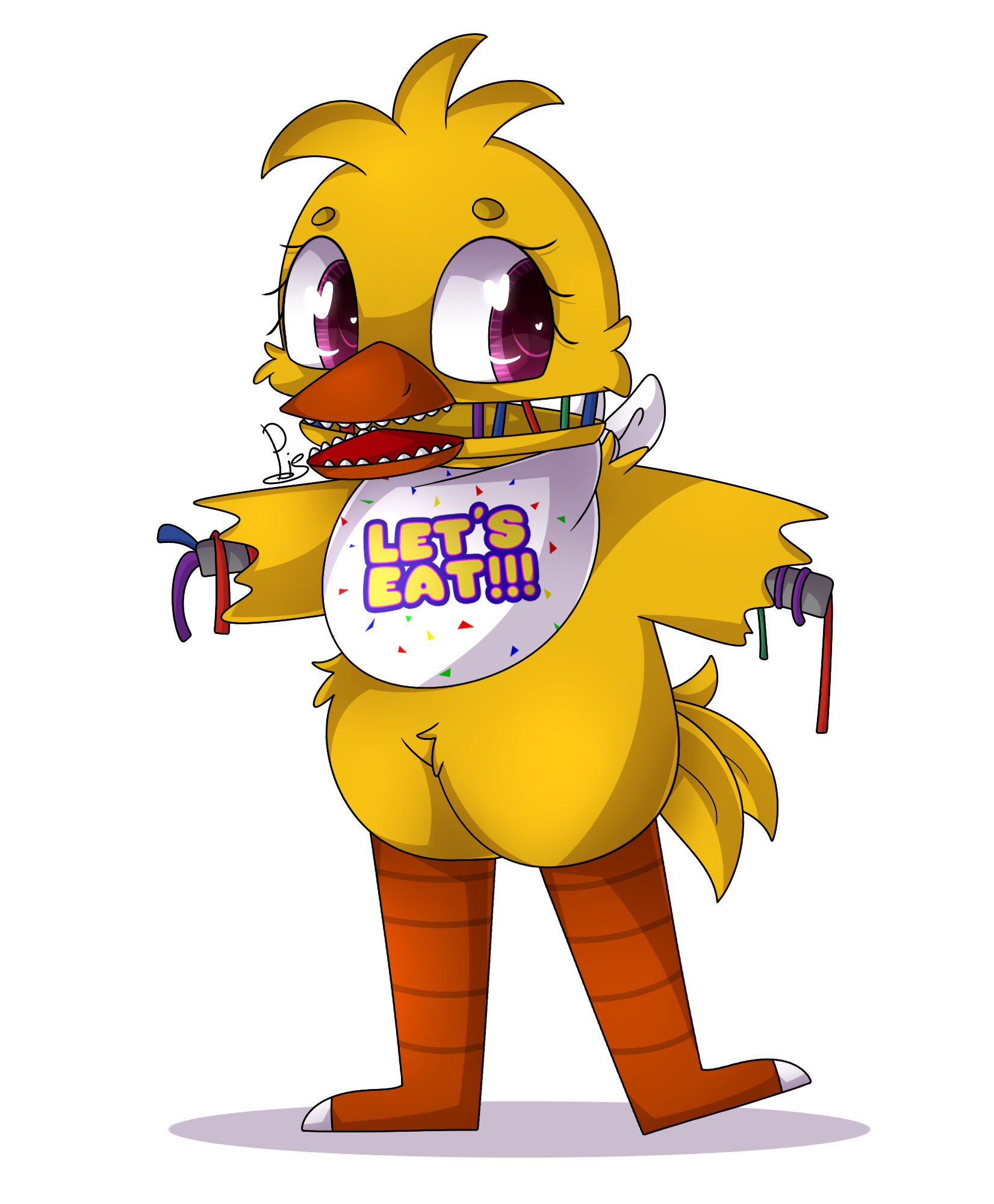 Chibi Withered Chica by XPurplePieX on DeviantArt