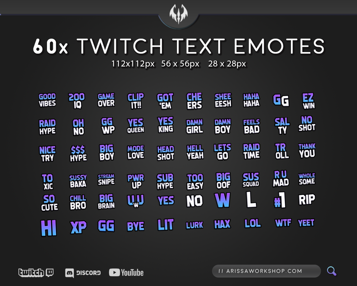 60x Twitch Emotes Bundle by ArissaVision on DeviantArt