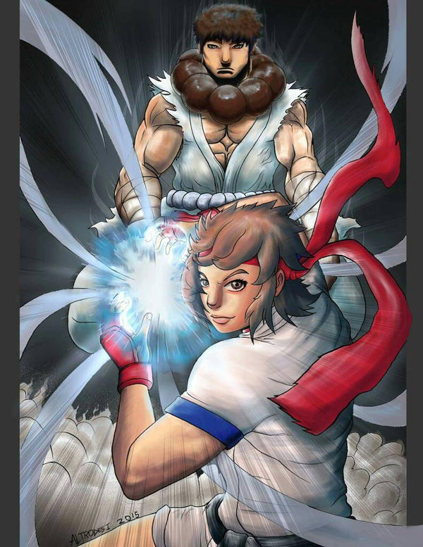 Master Or Ryu Master Ryu and Sakura by altrodesi on DeviantArt