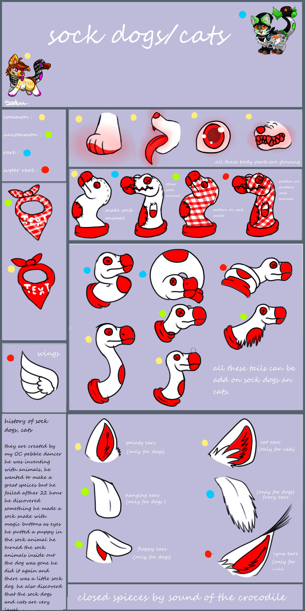 Ref Sheet Spieces Sock Dogs And Cats by SoundOfTheCrocodile on DeviantArt