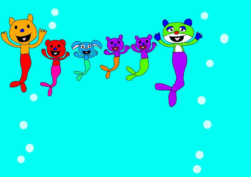 Bear and his friends are Mer-Animals by drawingliker100 on DeviantArt