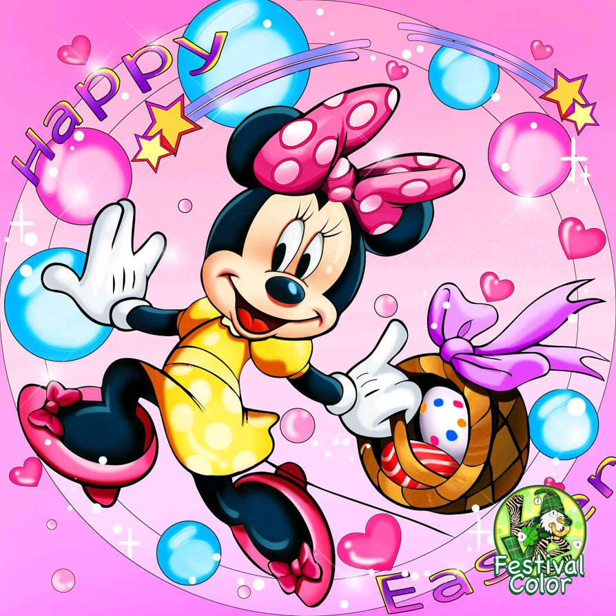 Mini Motsu Easter Collection Minnie Mouse with a Easter Basket by drawingliker100 on DeviantArt