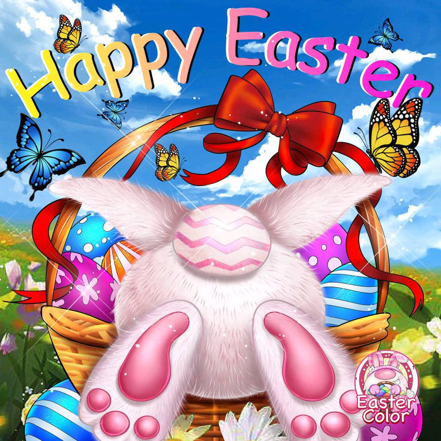 Rabbit and Happy Easter by drawingliker100 on DeviantArt