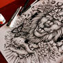 Lion Back Tattoo