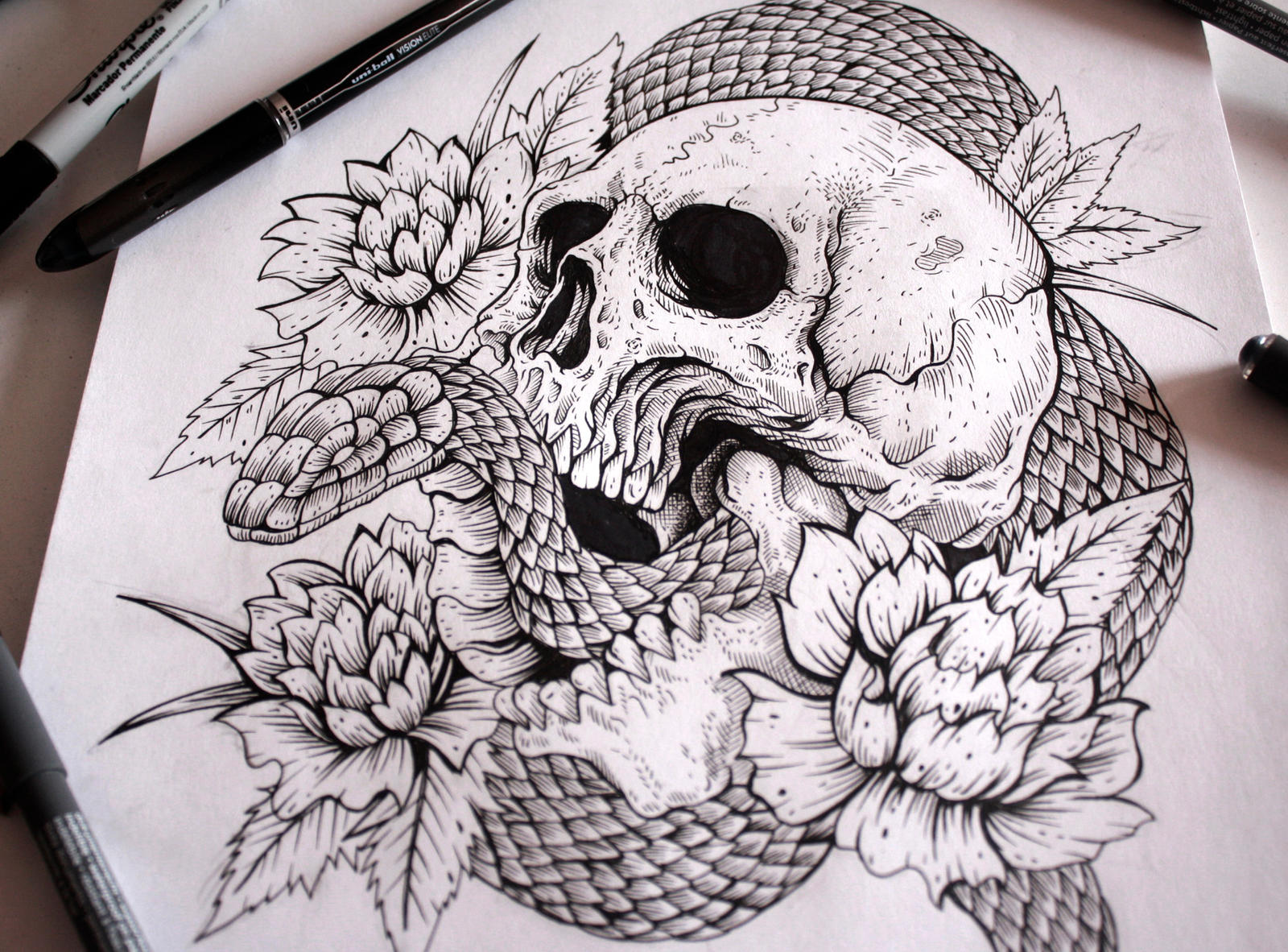 Skull and snake tattoo by EGTheFreak on DeviantArt