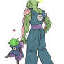 Holding hands - Piccolo Daimao and junior