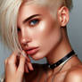 Bleached Blonde Women with Short Side Shaved Head