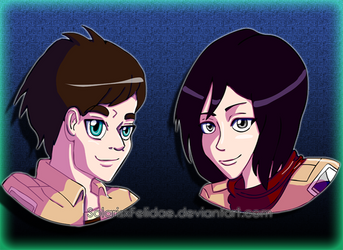 Eren and Mikasa Button Designs