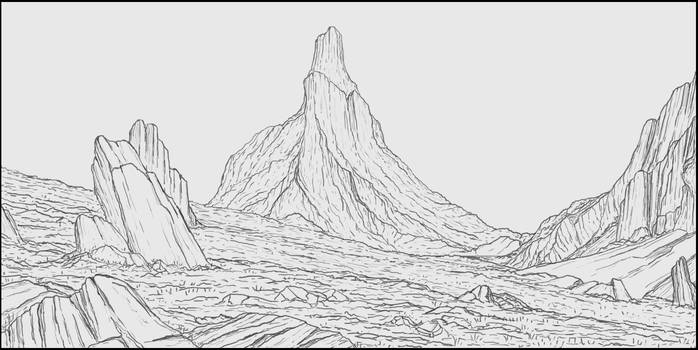 Cliffs lineart