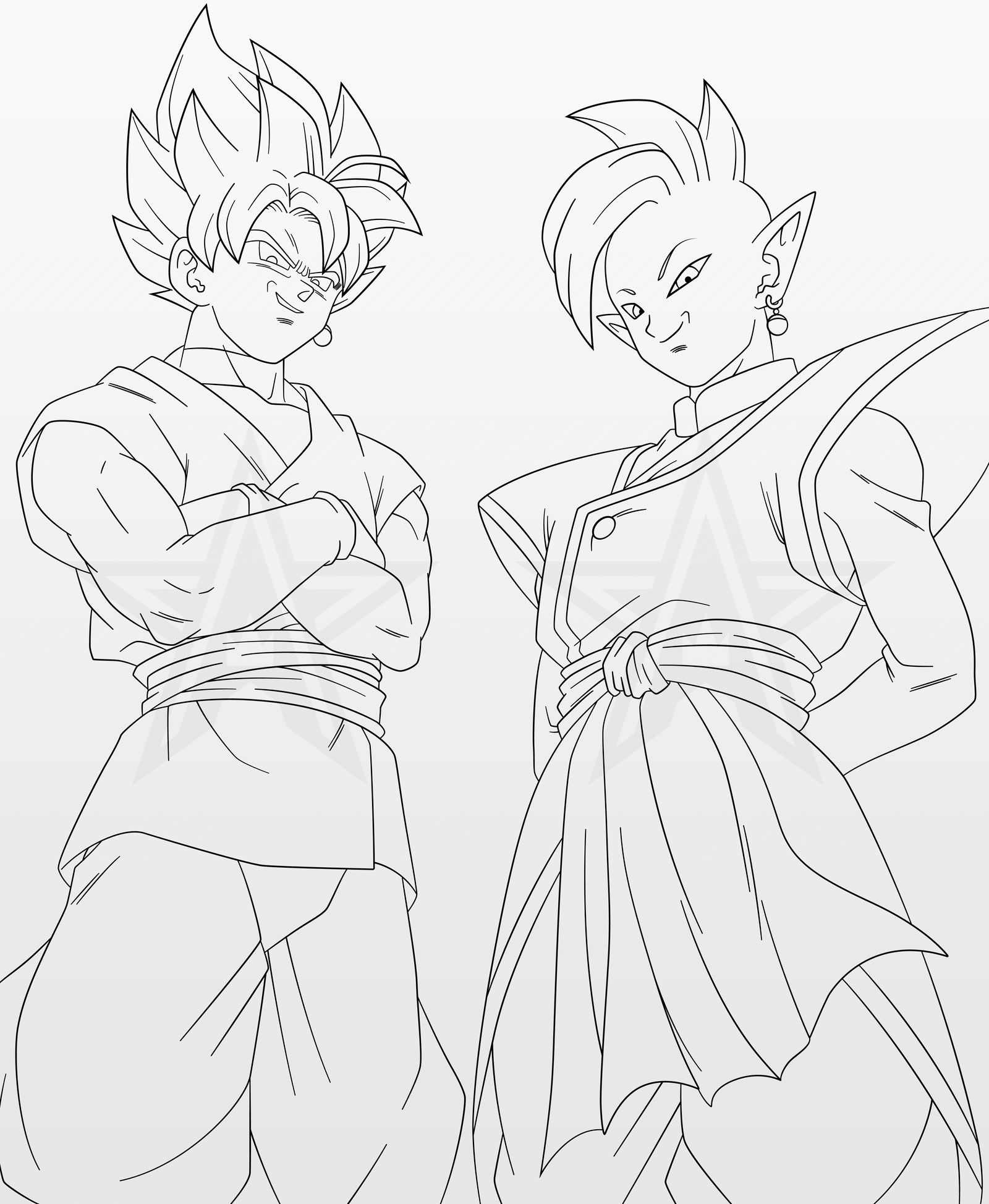 Desenho passo a passo do Goku Black e Zamasu
