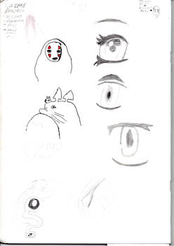 Anime sketches for Art project 2008