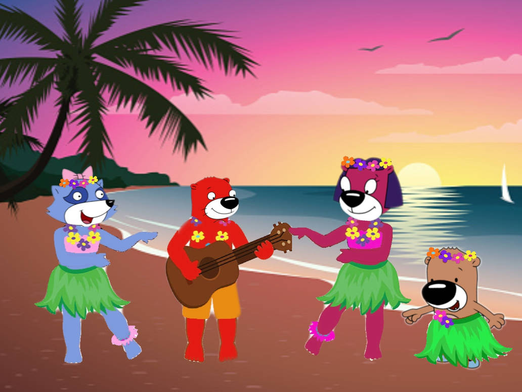 PBnJ Otter and Pinch raccoon the hula dancers R by TheEmperorOfHonor on ...