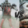 Rex cybernetic vs Godzilla minus one