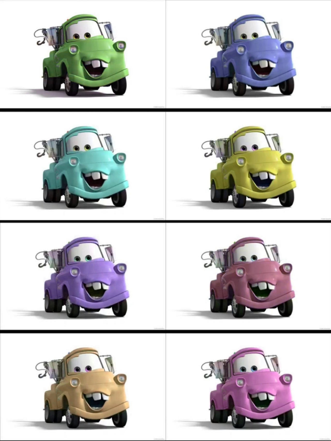 Fixar Colors Pixar cars maters colors sets by kaidoulandinc on DeviantArt
