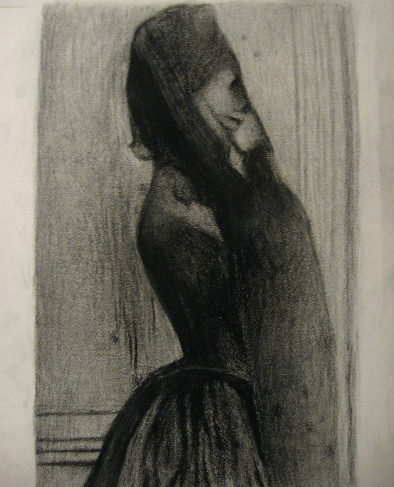 mourner, study from a painting