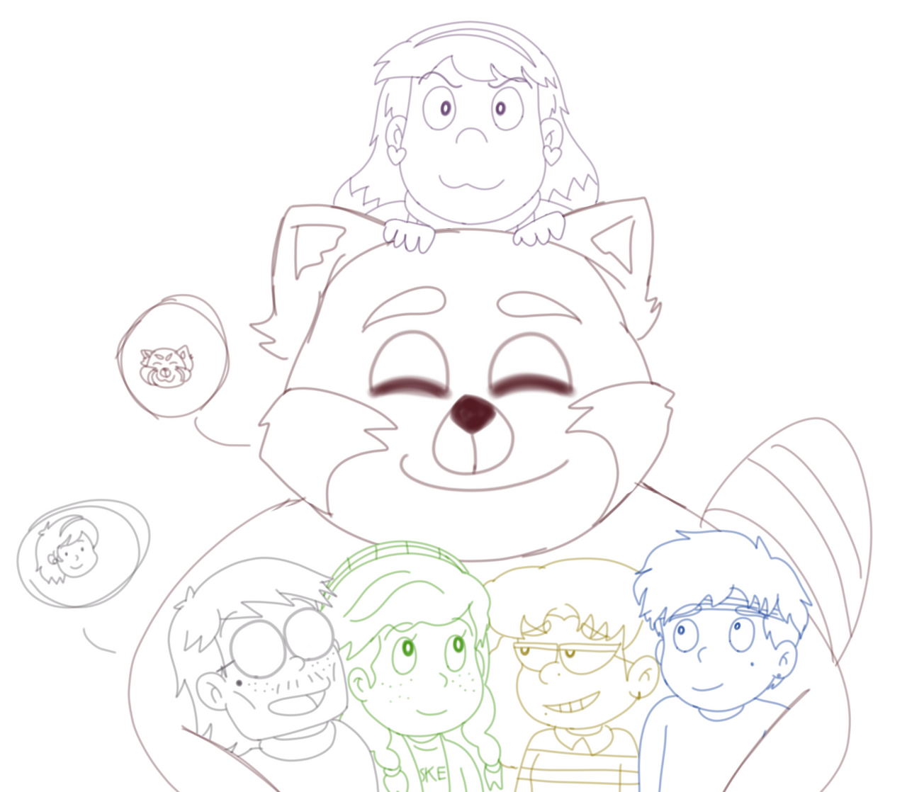 Hug A Red Panda The Red Panda Group Hug Sketch by ShurikenPink on DeviantArt