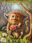 Little troll, lover of flowers by Vilenchik