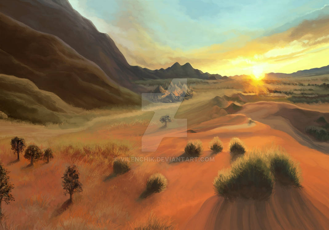 Desert sunset by Vilenchik