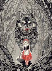 Little Red Riding Hood and the defender wolf by Vilenchik