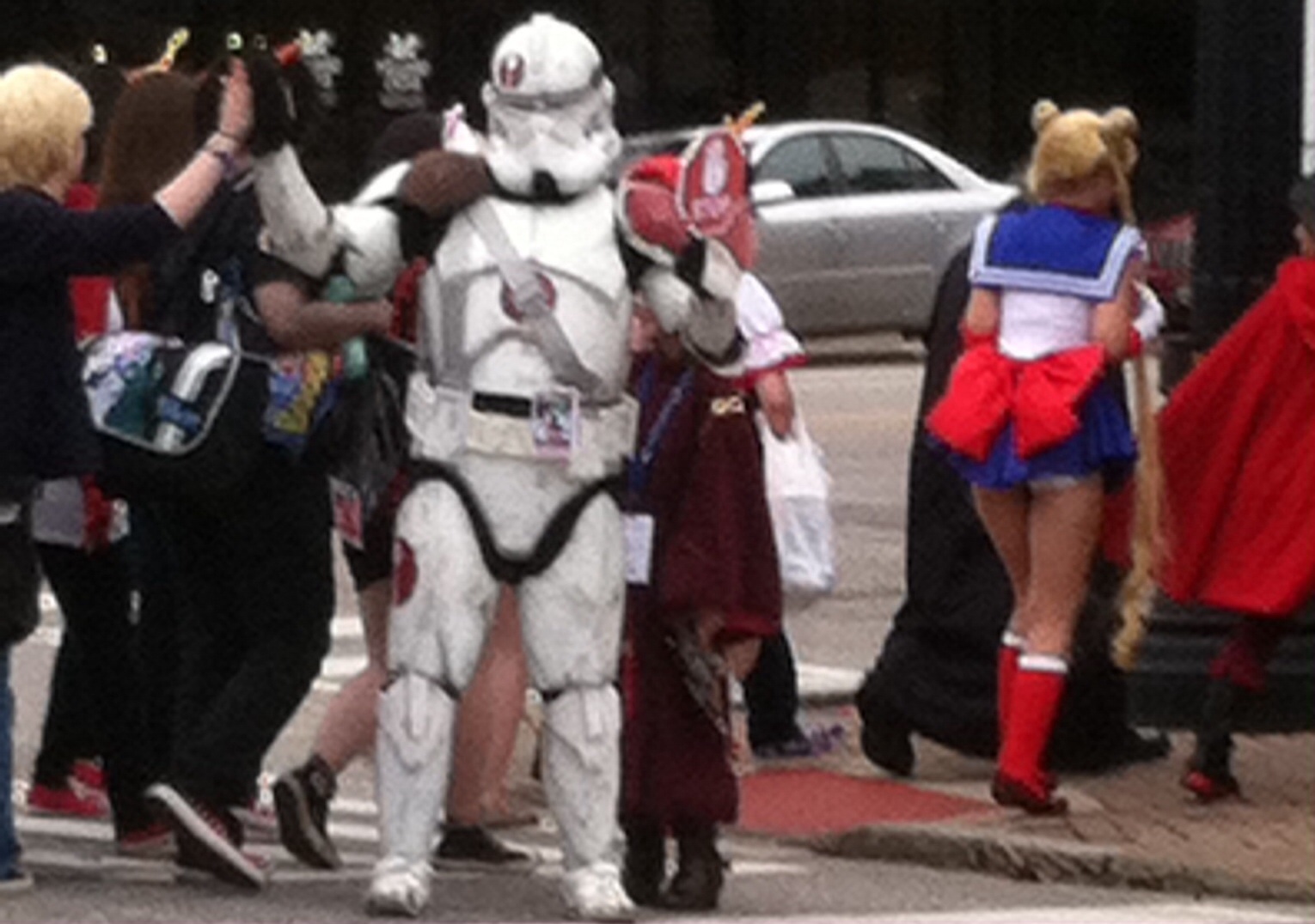 Storm Trooper Stopping Traffic