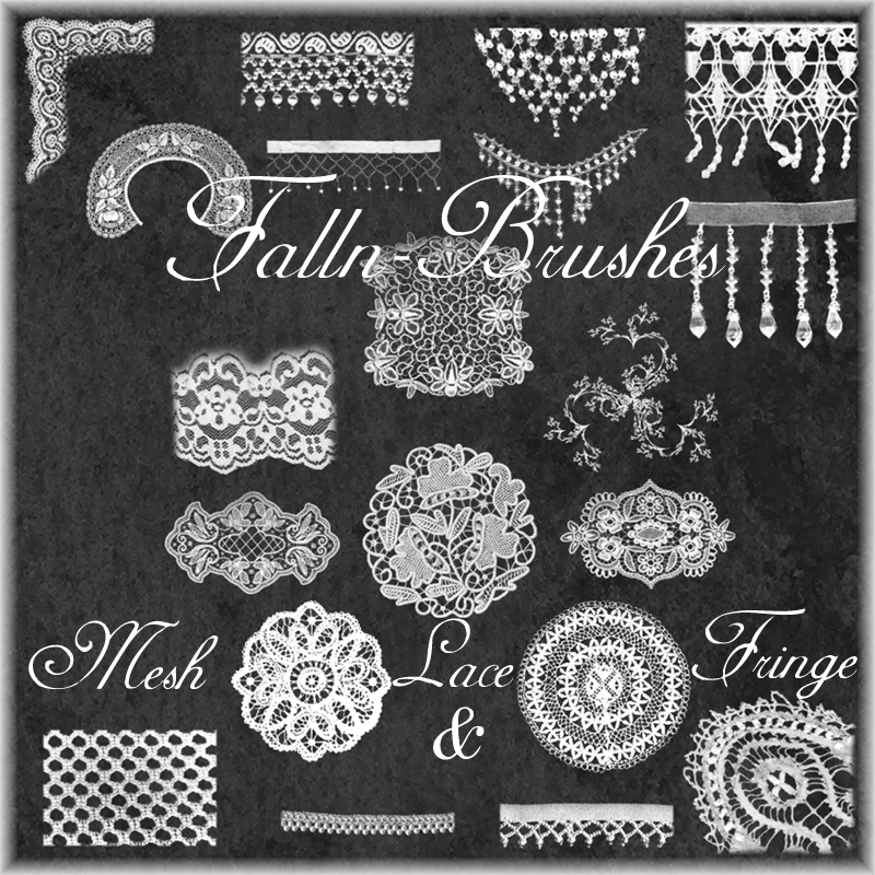 Mesh Lace and Fringe Brushes by Falln-Brushes