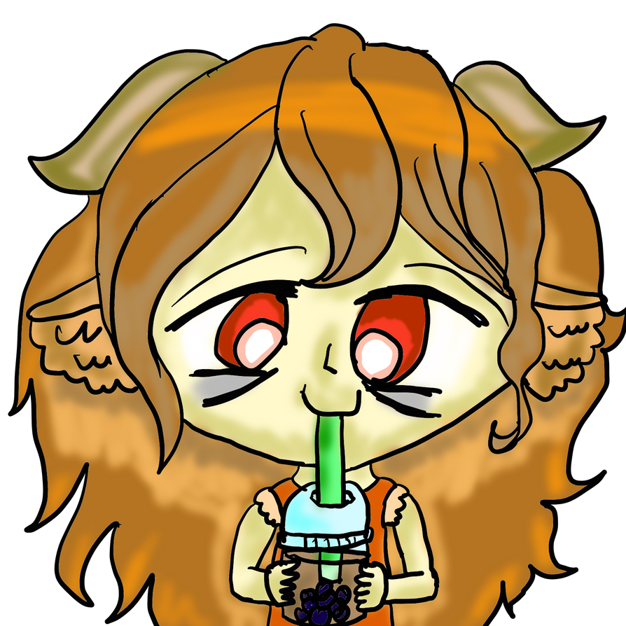 Devil Boba Art Trade: Demon Girl drinks Boba by jewelswirlix on DeviantArt