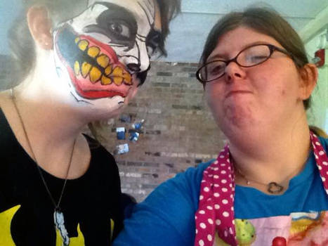 batman/joker face paint with Neko! :D