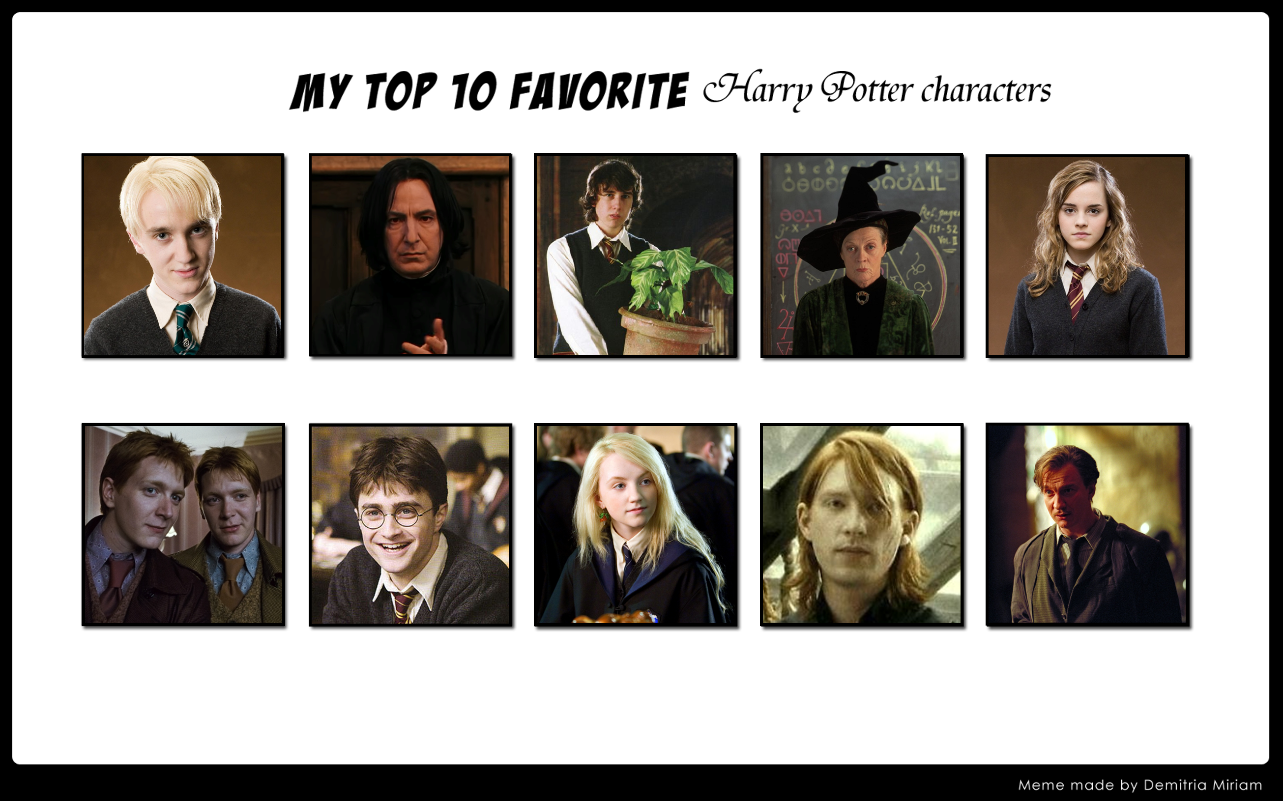 My Ten Favorite 'Harry Potter' Characters