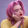 Romance saja with red lipstick