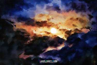 Digital Painting: Moonlit Night Sky