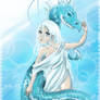 White princess and blue dragon