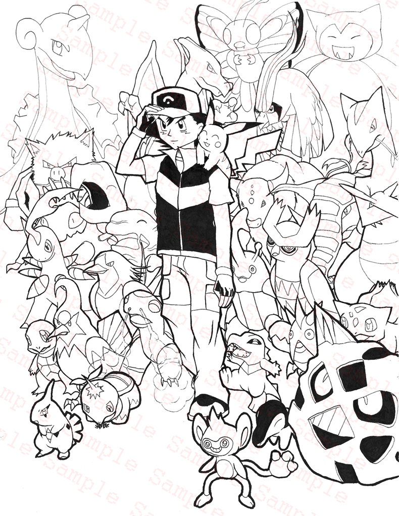 Satoshi + his Pokemon SPOILERS