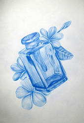 Flower and Bottle tattoo design