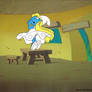 Hand Painted Smurfette Smurf Production Cel