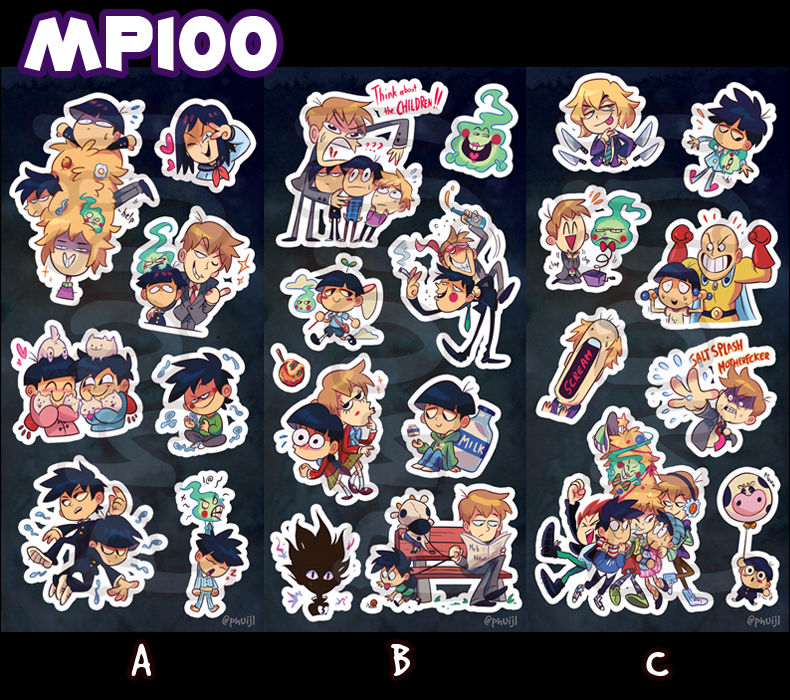 Mob Psycho 100 Stickers SET by PhuiJL on DeviantArt