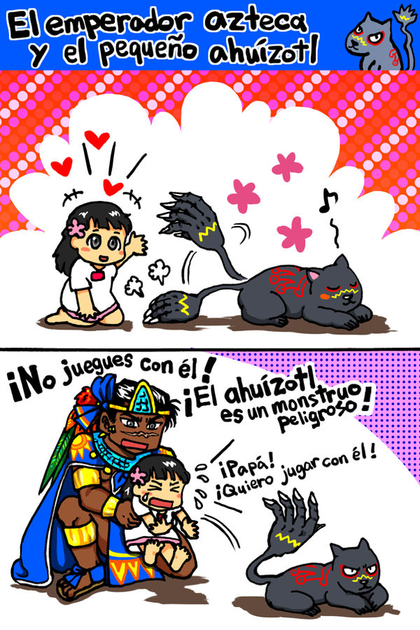 El emperador azteca y el pequeno ahuizotl