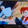 Scuttle Standing on Ariel's Leg