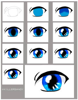 I show: How I draw anime eye