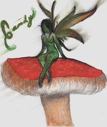 faerie on mushrooms.