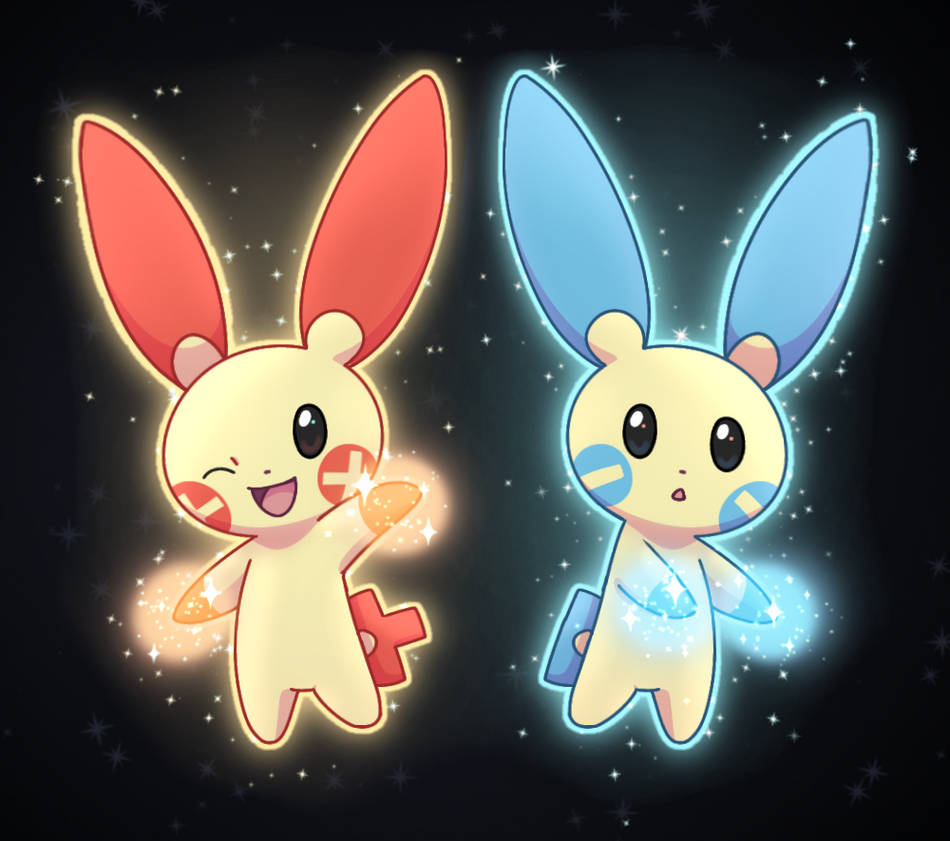 Plusle And Minun By TsunamiAquari On DeviantArt plusle-and-minun-by-tsunamiaquari-on-deviantart