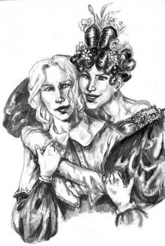 Enjolras and Courfeyrac genderswitch