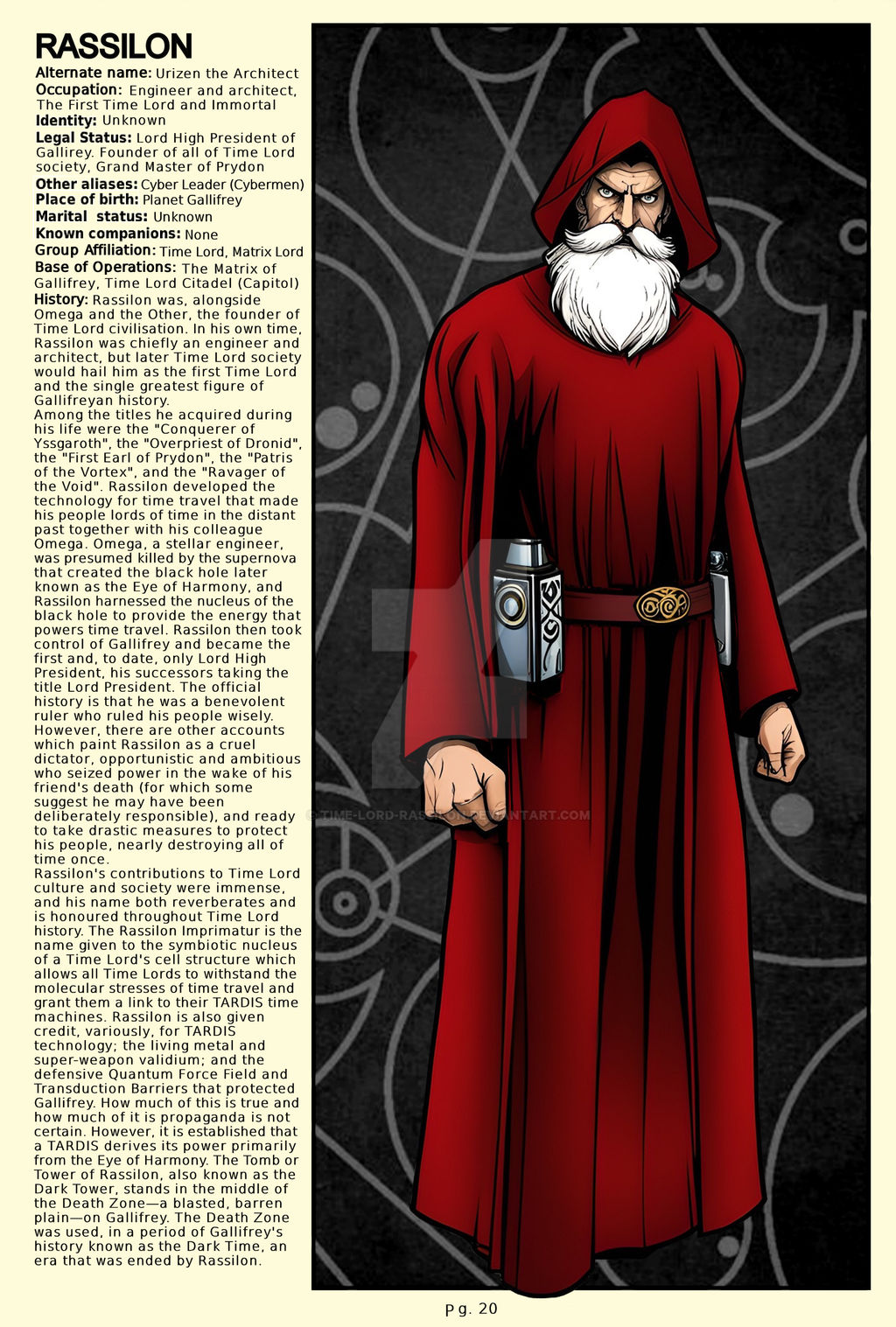 Time Lord Handbook Page 20 by Time-Lord-Rassilon on DeviantArt