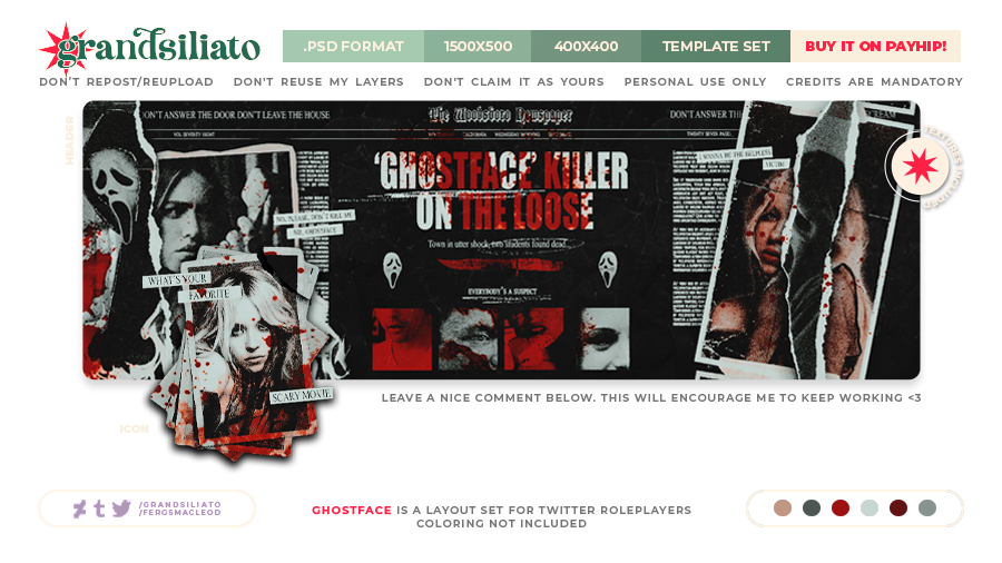 Murderface Ranting Layout TEMPLATE SET ( GHOSTFACE ) by GRANDSILIATO on DeviantArt