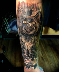 Black cat by Todo ABT Tattoo