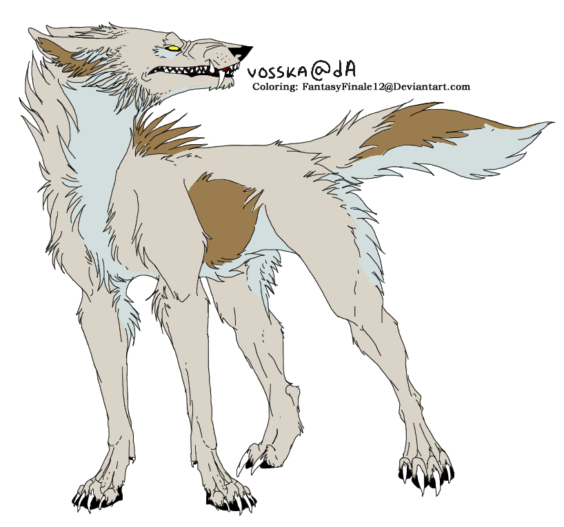 Wolf Lineart Coloring (Gypsum)