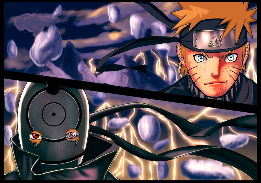 naruto 595, naruto vs tobi(obito)