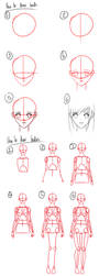 Tutorial - How to Draw Anime Heads/Female Bodies by Micky-K