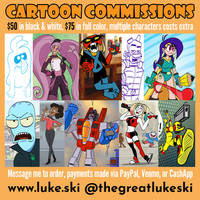 Cartoon Commissions by Luke Ski, 2022-10-03