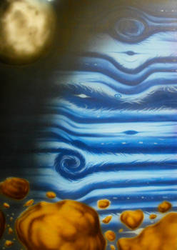 Space Mural WIP II Detail shot